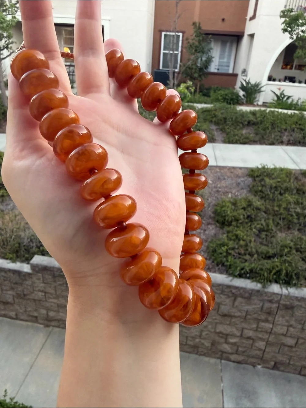 Chunky Brown Beaded Statement Necklace